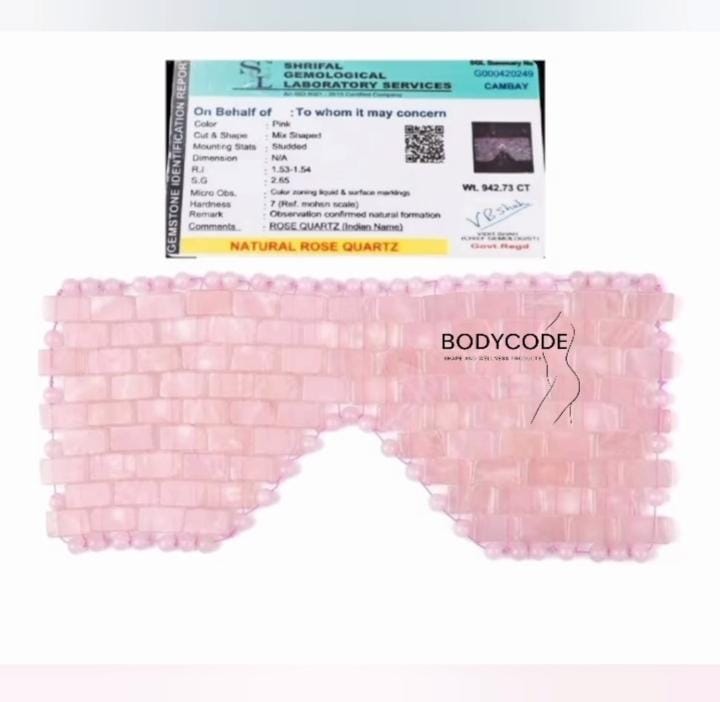 Natural Pink Rose Quartz Eye Mask 4999/- with certificate