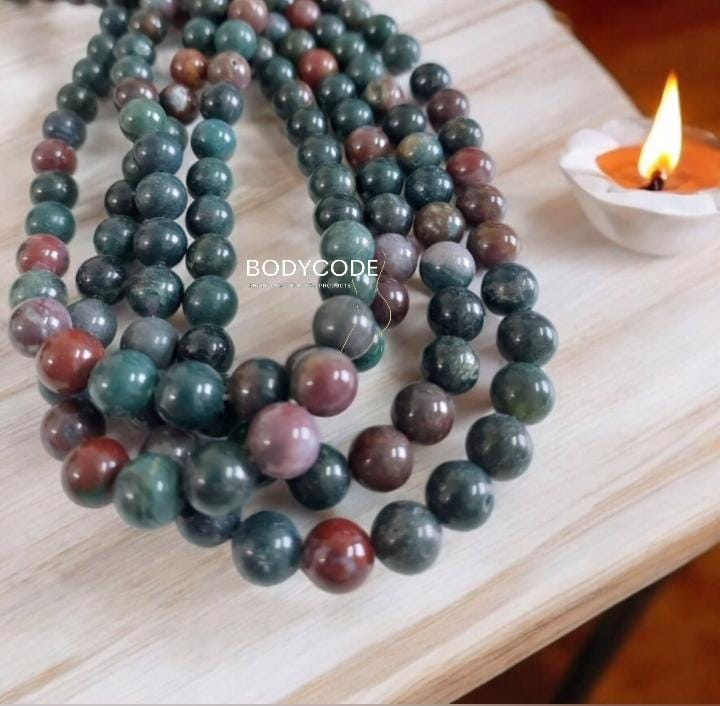 Bloodstone Strings for Metaphysical benfits & detoxify body and Increase energy . Recommend blood related health 
₹ - 3500/- + Certificate
